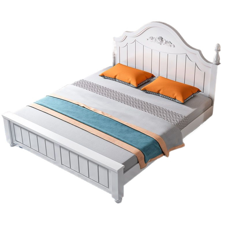 Solid Wood Bed Modern Minimalist 1.68m Double Bed Economical Rental Room 1.2m Master Bedroom Single Bed Frame