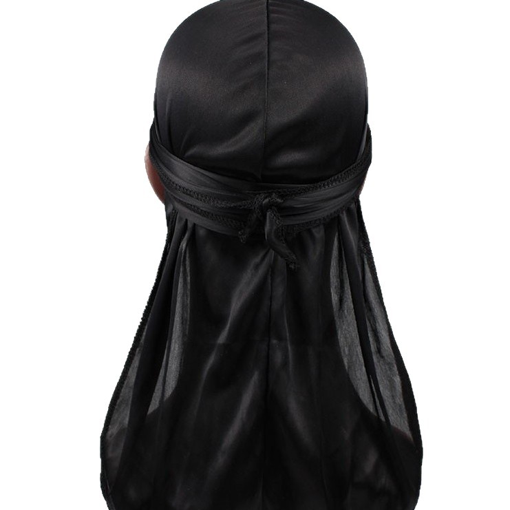 West Coast Headscarf for Men and Women, Satin Elastic Turban, Imitation Silk Long-Tailed Pirate Hat, Silky Durag