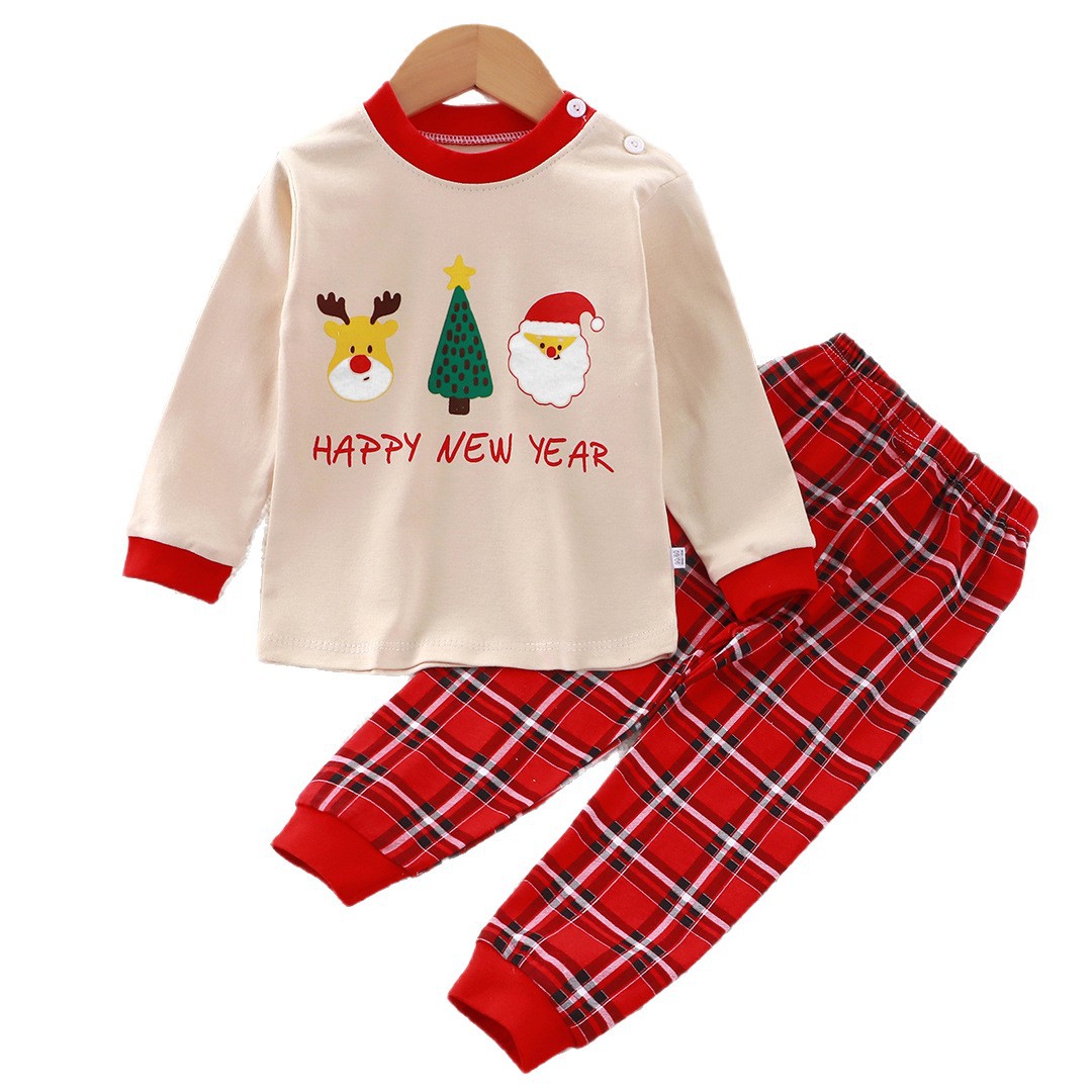 2025 New Spring and Autumn Children's Cotton Underwear suit Home Boys' Autumn Clothes Autumn Trousers Girls' Pajamas Two-Piece Set