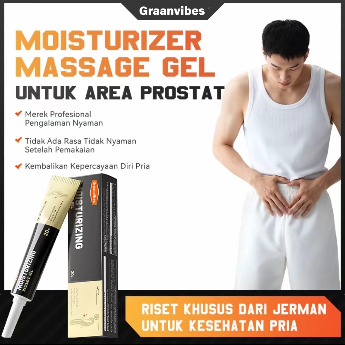 Cross-Border Best-Selling Men's Care Gel, Moisturizing Skin, Removing Odor and Brightening Care Gel