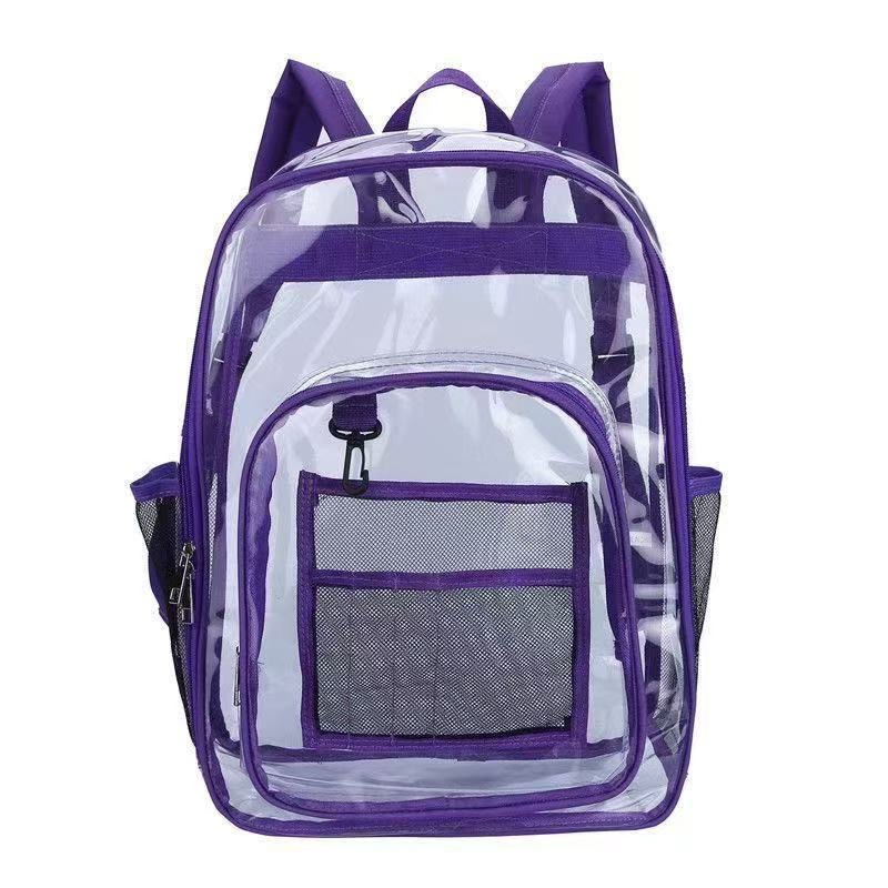 Transparent Backpack, Wear-Resistant Pvc School Bag, Ins Style Portable Backpack for Primary and Secondary School Students, Large Capacity Travel Backpack