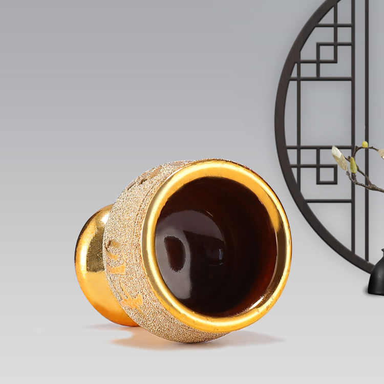 Ceramic Wine Glass Shajin High Foot Wine Glass for Guan Gong God of Wealth Small Wine Glass Flat Foot Wine Cup Tea Cup Wholesale Supply