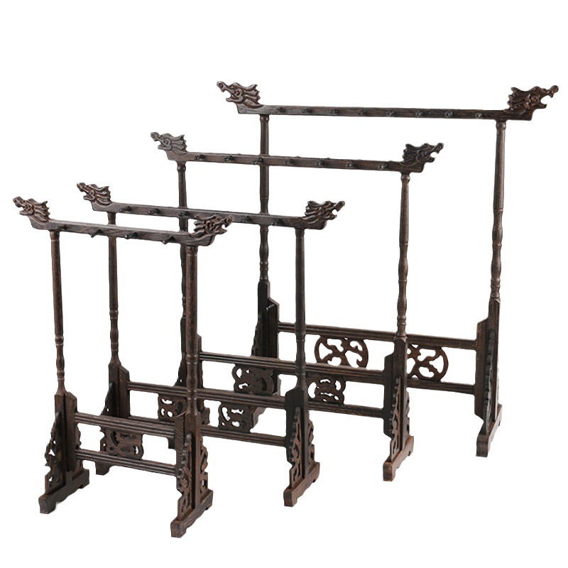 12-Needle Chicken Wing Wood Pen Hanging Study Four Treasures Calligraphy Supplies Retro Pen Holder 1416-Needle Solid Wood Faucet Brush Pen Hanging