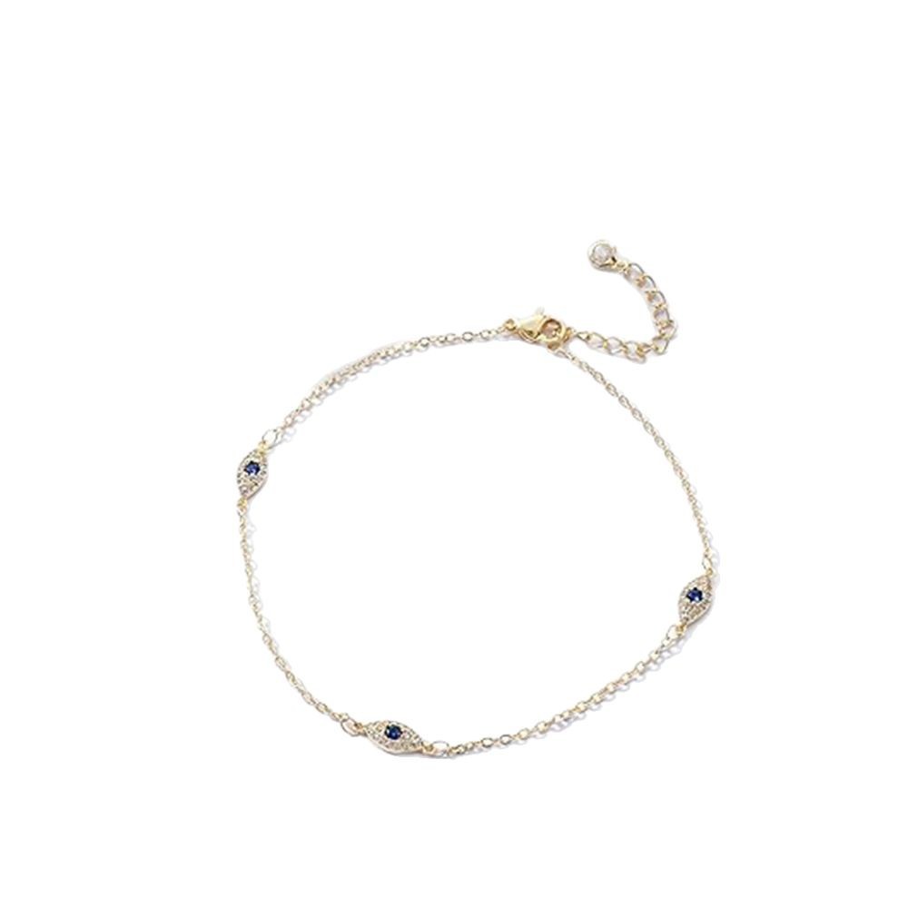 European and American Cross-border Fashion Summer Adjustable Devil's Eye Diamond Pendant All-match Perfect Foot Chain