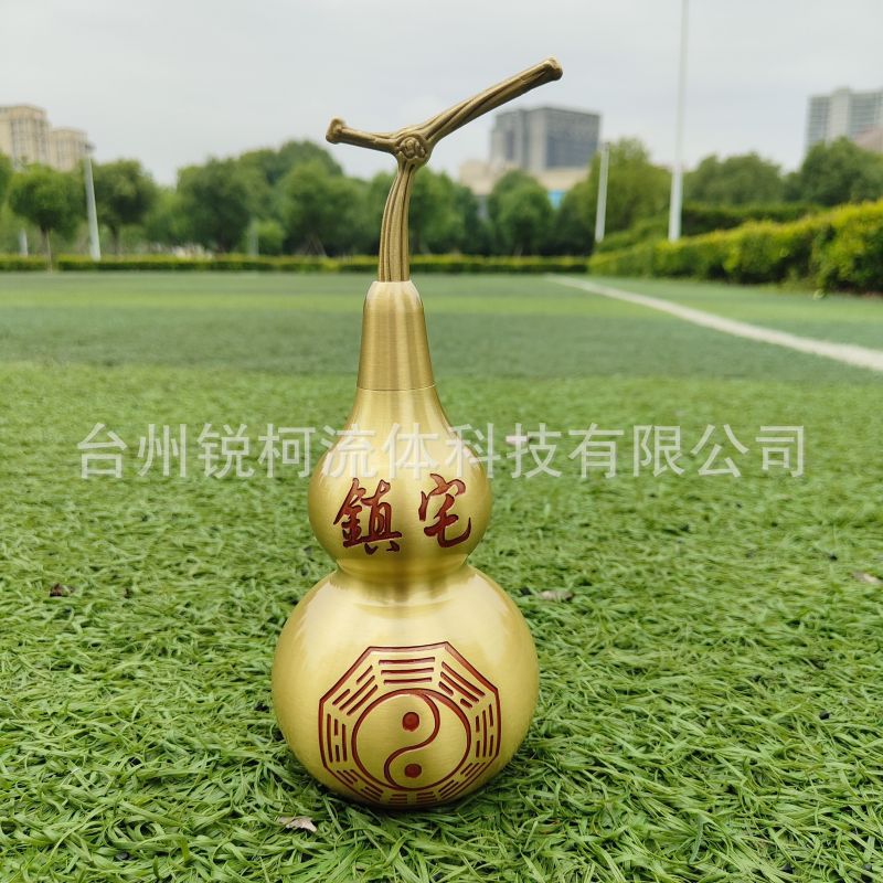Copper Ornaments Copper Gourd Decoration Creative Baifu Bagua Lucky Nafu Office Feng Shui Large Carving Kirin Town