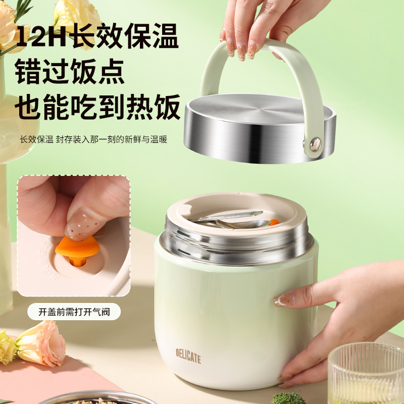 Winter Stainless Steel Super-long Insulation Portable Large-capacity Lunch Bucket Soup Pot Bowl Braised Beaker Lunch Box Insulation Bucket