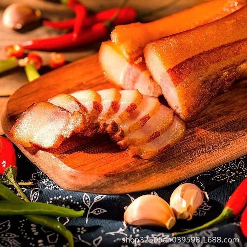 Hunan specialty bacon partial fat five-flower bacon hind leg bacon local pork smoked bacon Xiangxi bacon wholesalers
