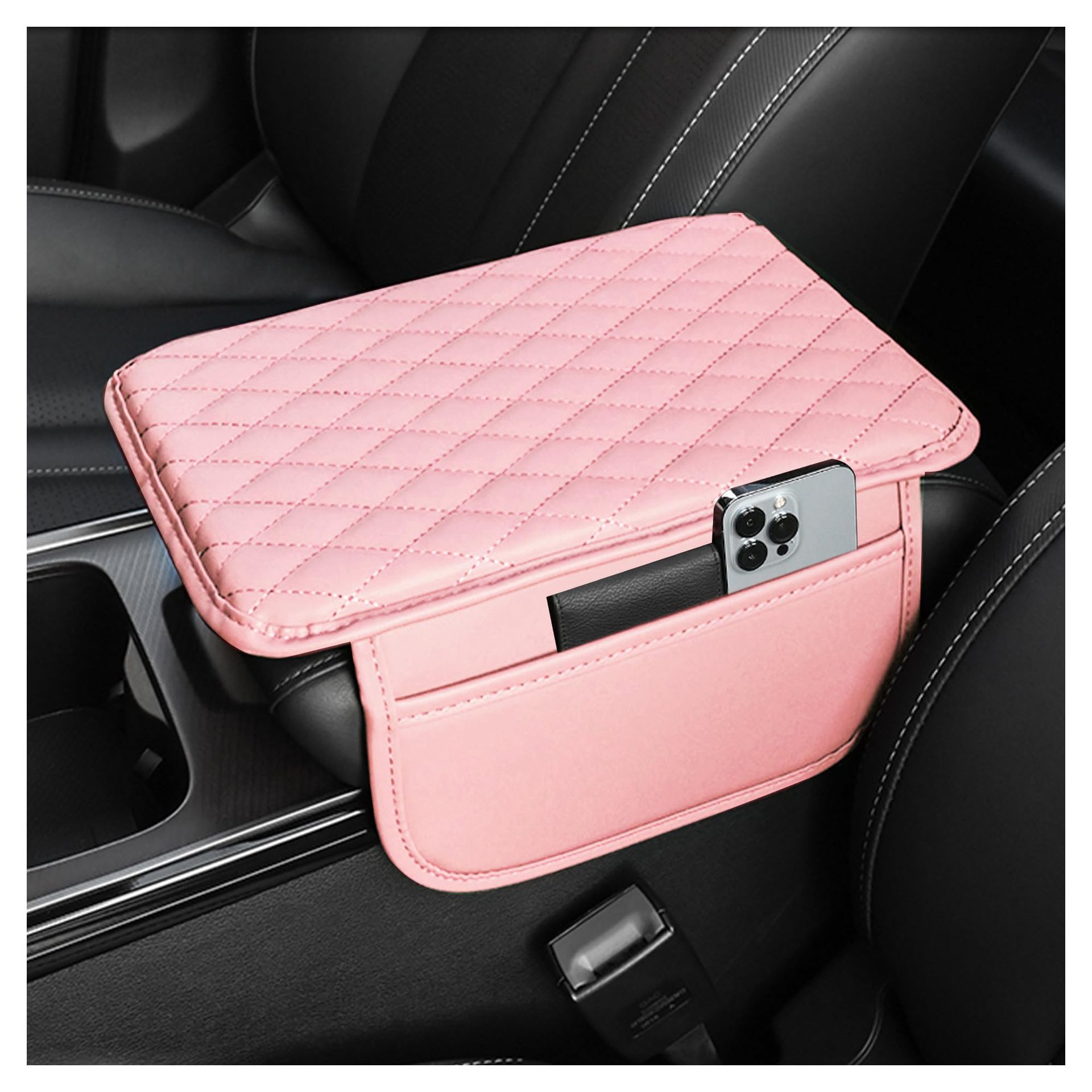 New car armrest box cushion leather quilted embroidered universal car cross-border explosion carrying paper towel central armrest box protective cover