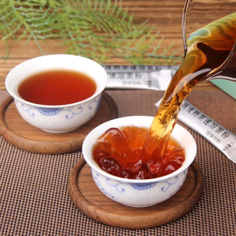 Xinhui Chenpi Pu'Er Ripe Tea Instant Tea Paste Tea Powder Tea Treasure Instant Solid Beverage Sachet Pu'Er Tea Wholesale