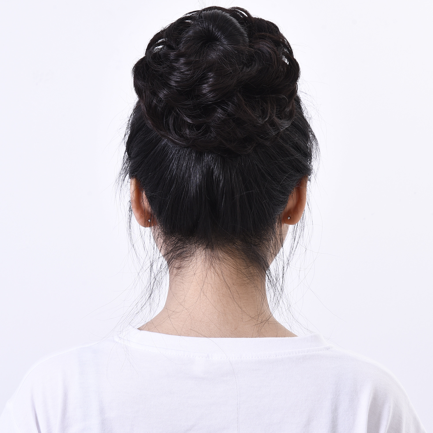 Wig hair Ring Ball Head female European and American matte silk simulation wig hair accessories flower bud wig factory wholesale