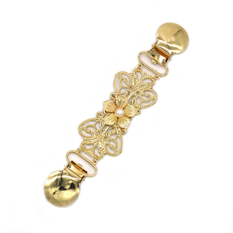 Cross-Border New Sweater Clip Women's Pearl Chain Collar Clip European and American Anti-Exposure Brooch Versatile Shawl Scarf Button