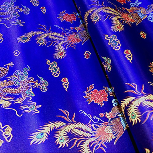 Китайская стильная ткань с вышивкой дракона и феникса, прямая продажа с фабрики, ткань для тан-сюта, свадебный костюм, древний костюм, атлас для чонсам
