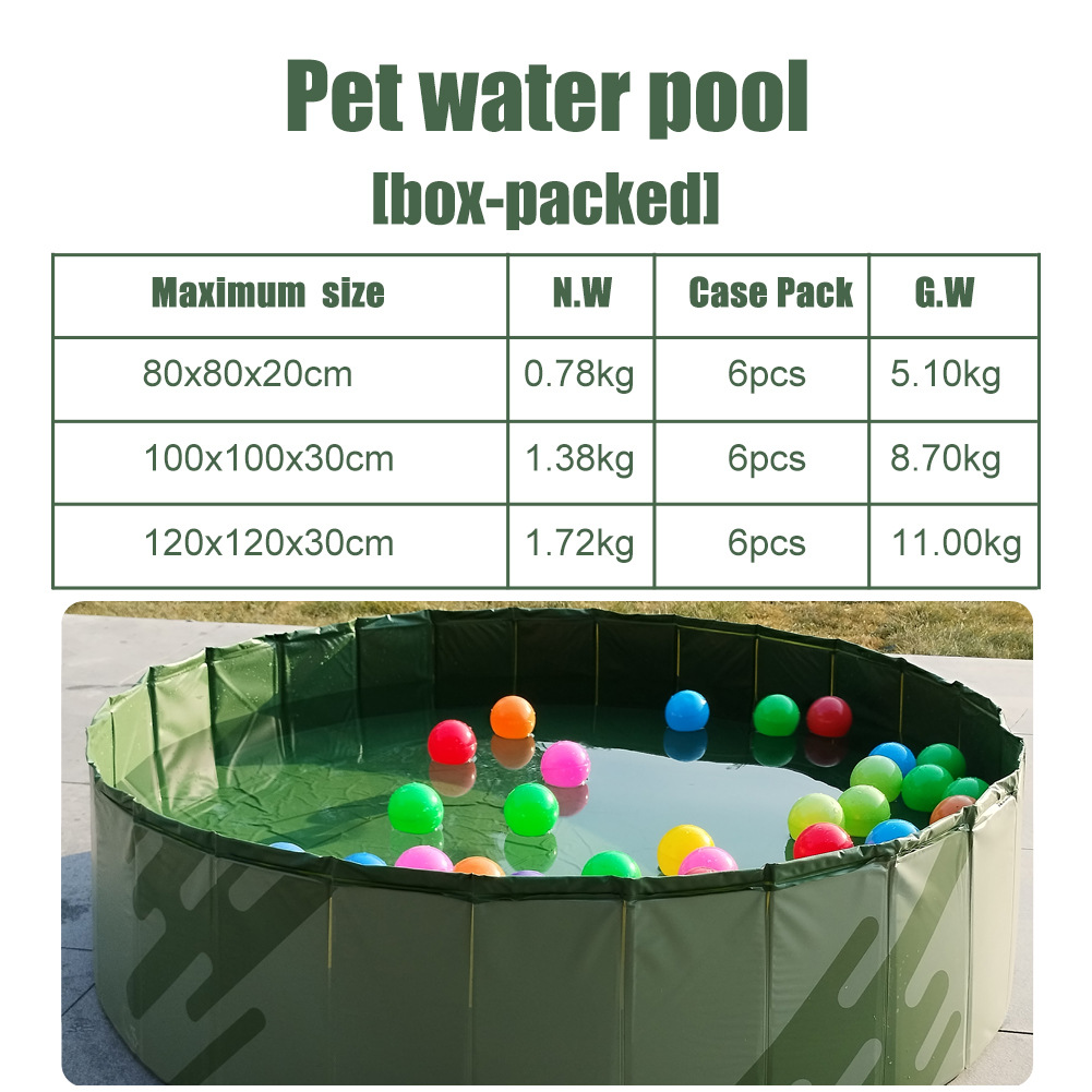 Amazon Pvc Pet Pool Portable Storage Foldable Dog Bathing Pool Outdoor Animal Swimming Pool in Stock