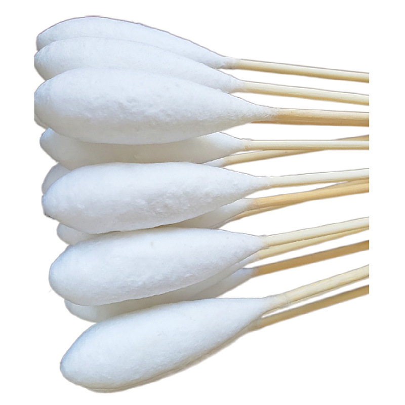 Customized Skim Cotton Swab Medical Large-Head Cotton Swab 20cm Oral Cleaning Disposable Single-Head Long Cotton Swab