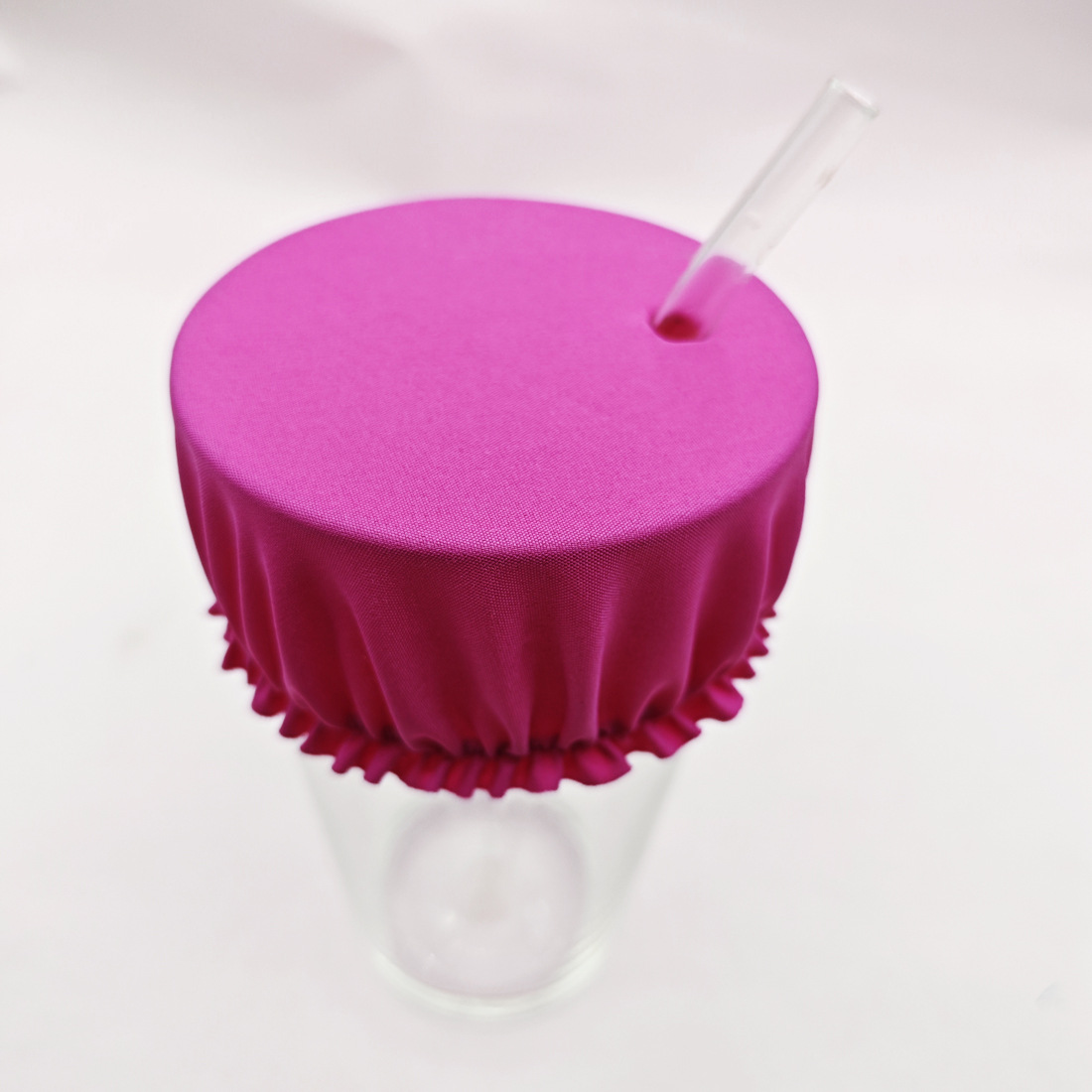Cross-border European and American color nightclub anti-medicine cup cover, reusable dust-proof and insect-proof wine cup cover with straw hole