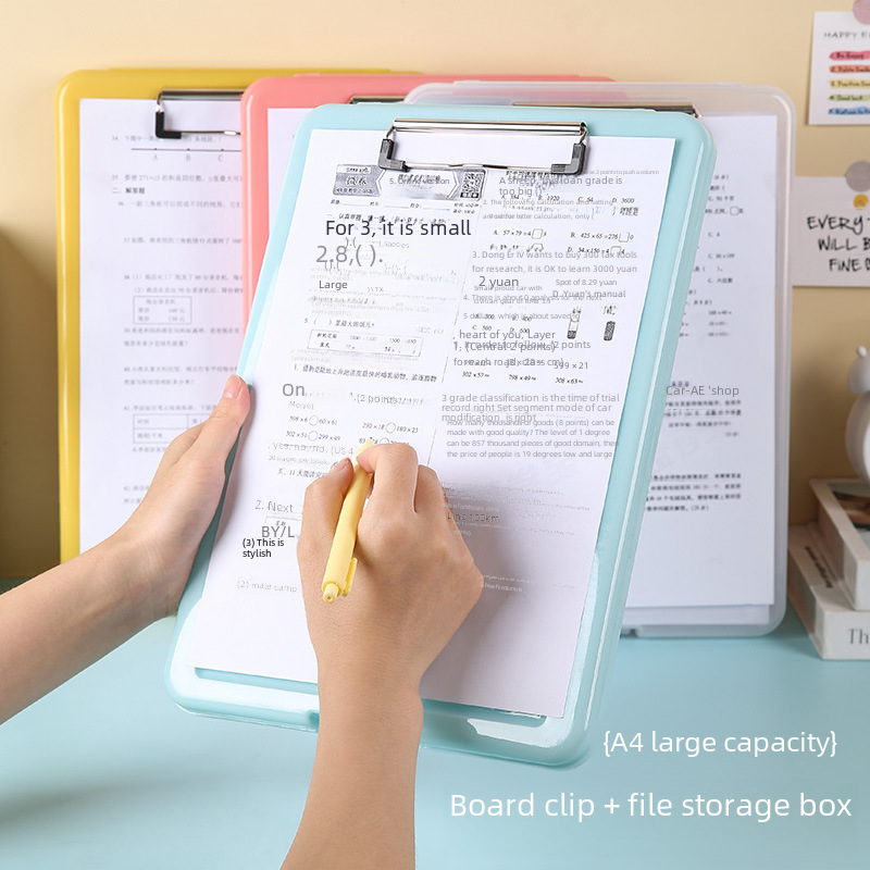 Plastic Board Folder file box copy writing board storage box a4 data box pp transparent office supplies organizing file box