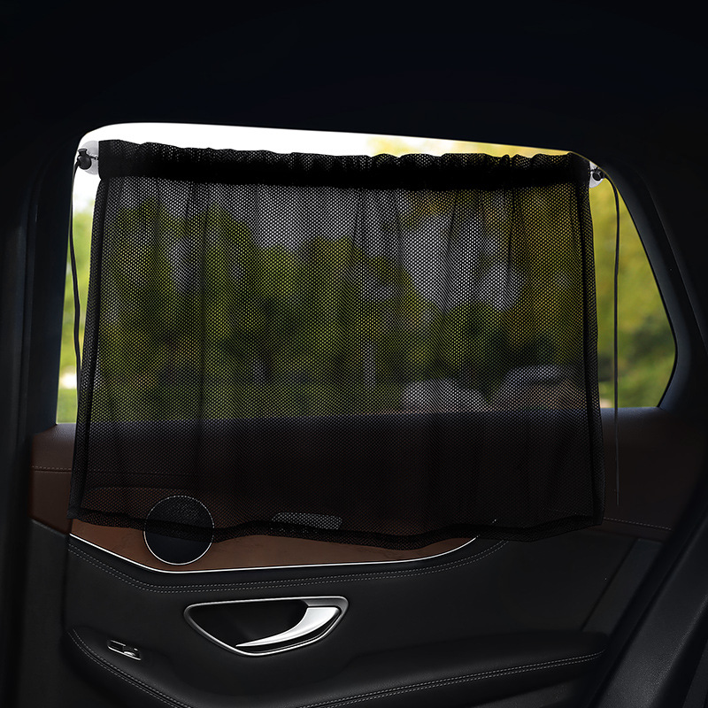 Car Curtain Sunshade Curtain Summer Mesh Suction Type Side Window Blocking Curtain Sunscreen and Heat Insulation Privacy Curtain for Car