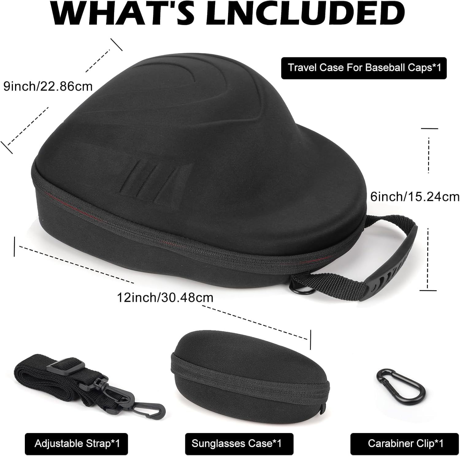 Eva Hat Travel Bag Storage Portable Handle Bag with Sunglasses Cosmetics Bag and Shoulder Strap Multifunctional