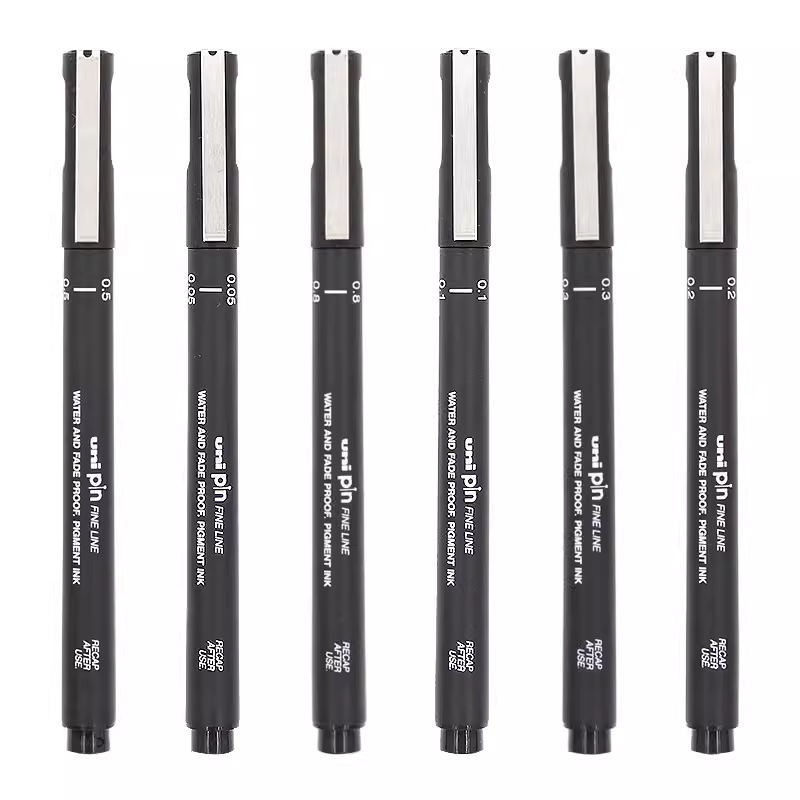 Black Rod Pin -200 Needle Pen Hook Line Pen Drawing Pen 005-08 Drawing Pen Needle Pen Set Exam Black