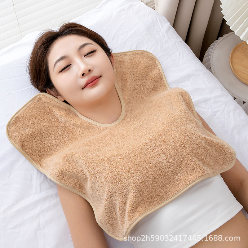 Beauty Salon U-shaped Towel Anti-dirty Pad Towel Coral Fleece Bedridden Old People's Bieb Slip Towel Chest Hot and Cold Face Towel