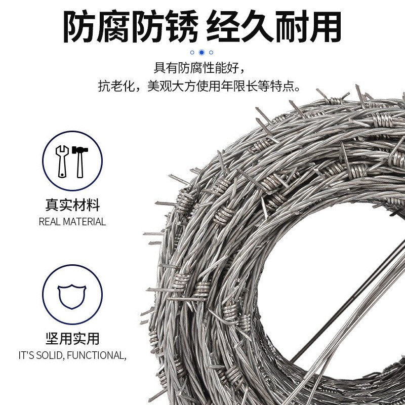 Wholesale Anti-Climb and Anti-Theft Hot-Dip Galvanized Double-Strand Barbed Wire Circle Zone Barbed Fence Anti-Climb Net Stainless Steel Barbed Wire Barbed Wire