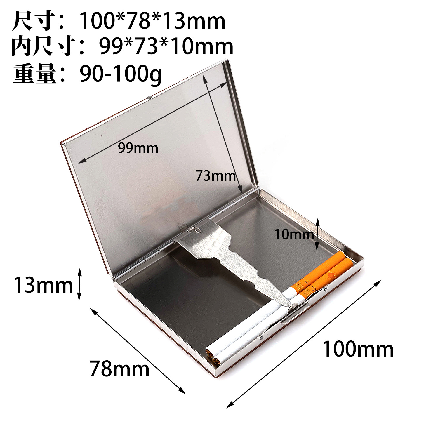 Black Walnut Solid Wood Cigarette Box Storage Gift Metal Frame Stainless Steel Cigar Box Vintage Gift Box with Engraved Text