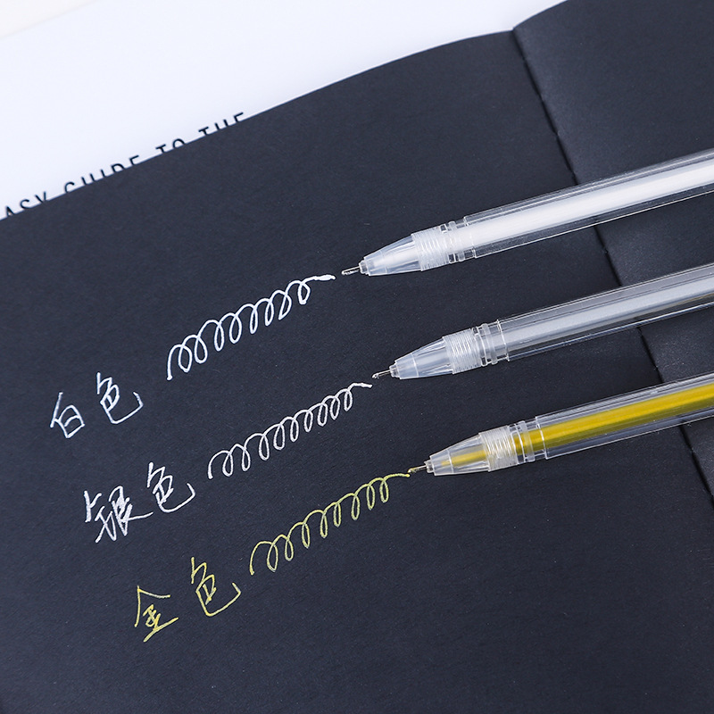 Кросс-бодер белая глянцевая ручка Арт штрих специальная золотая серебряная ручка для студентов DIY ручка для рисования гелевой ручкой