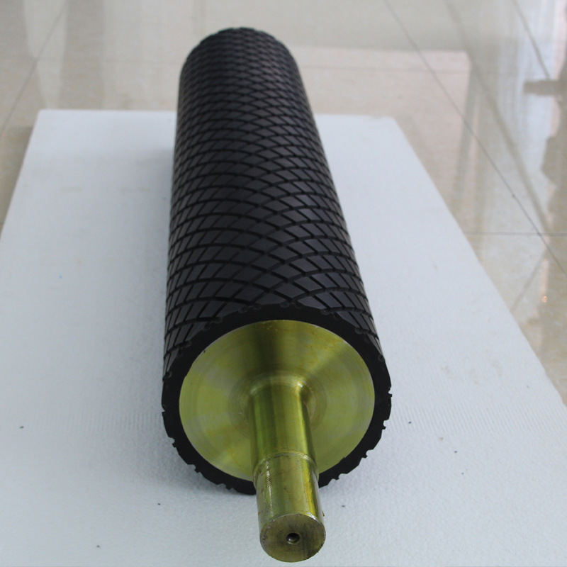 Printing Machine Laminating Machine Rubber Roller Spiral Groove Rubber Roller Roller Solvent-Resistant Rubber Roller Stainless Steel Roller Core Rubber Roller