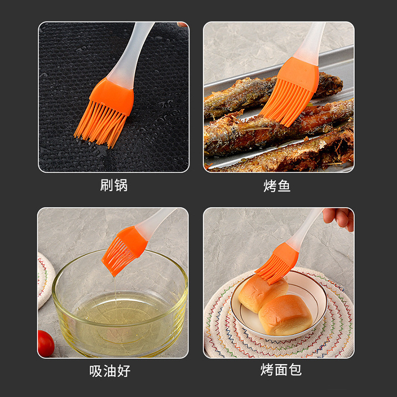 Spot Silicone Oil Brush Small Split Oil Brush Outdoor Barbecue Seasoning Brush High Temperature Resistant Odorless Baking Oil Brush