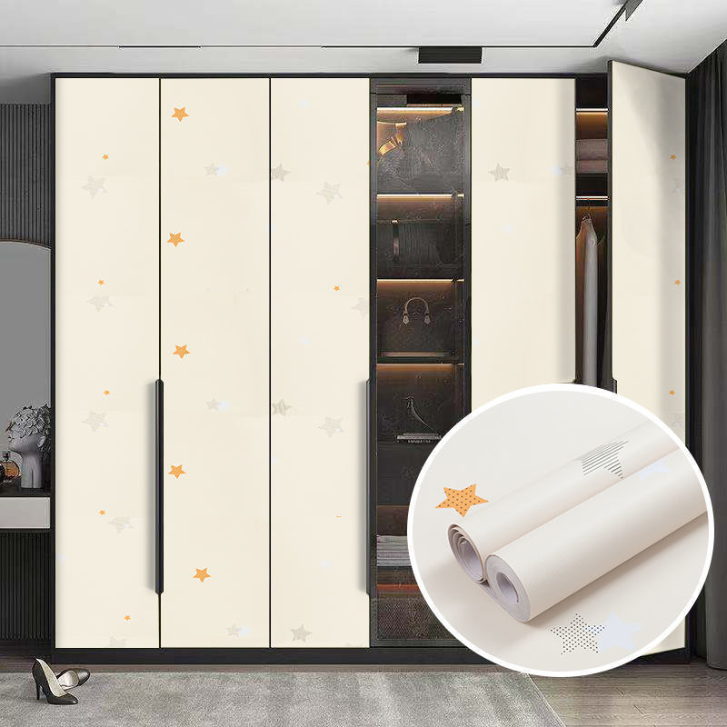 Wardrobe Stickers Renovation Ins Scandinavian Furniture Old Cabinet Cabinet Door Interior Stickers Color Change Decoration Renovation Wallpaper Self-Adhesive