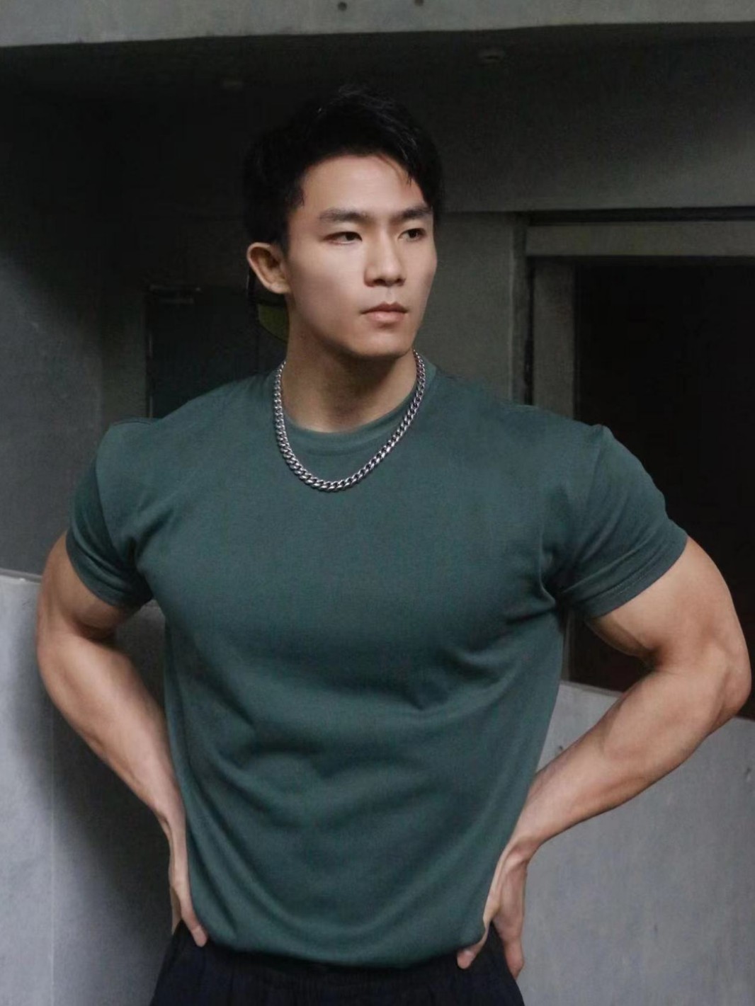 2025 new 230g heavyweight Solona crew neck men's short sleeve training fitness outdoor T-shirt slim fit