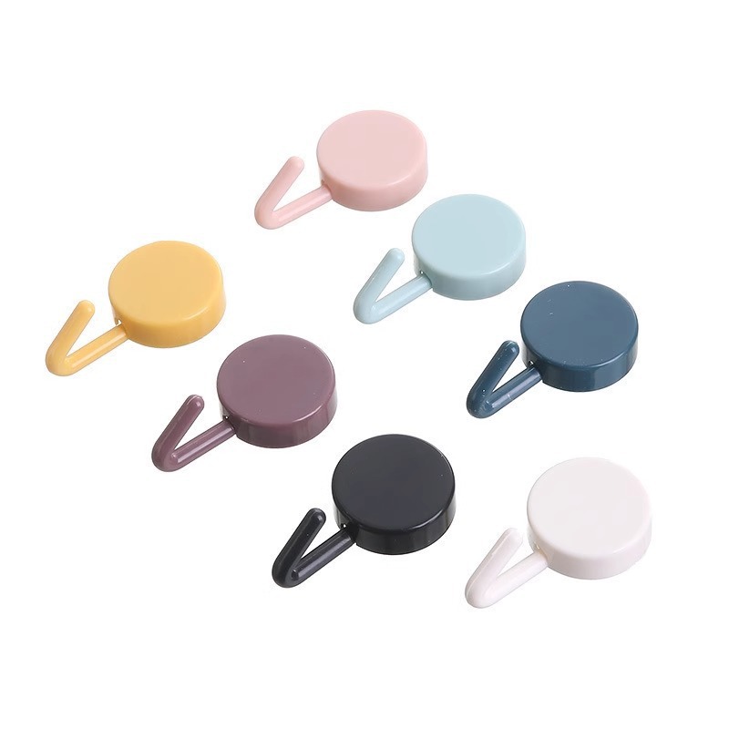 Macaron Hooks Strong Adhesive Hooks No-Drill Sticky Hooks Kitchen Bathroom Hooks Entrance Keychain Hooks
