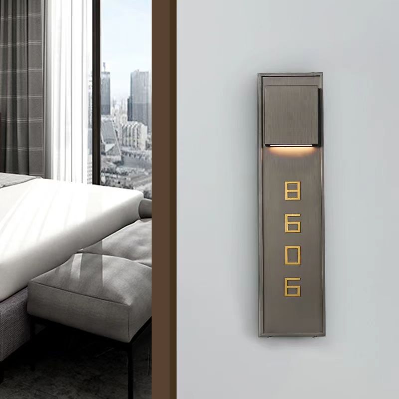 Stainless Steel Door Number Hotel Door Display Led Light Simple Hotel Door Number Ktv Room Box Door Number