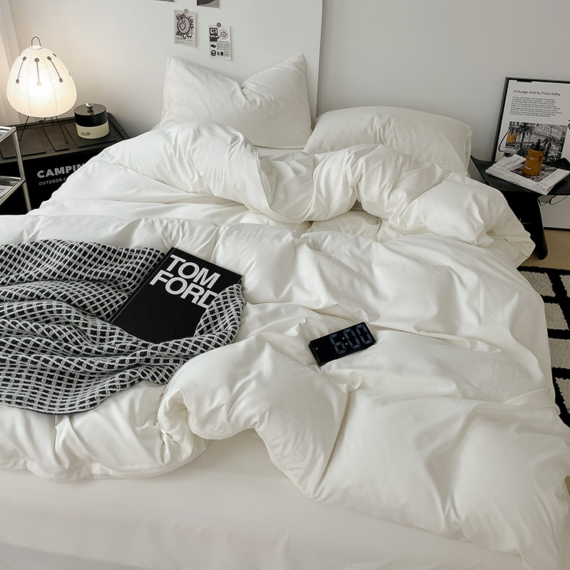 Solid color four-piece bed sheet quilt cover student dormitory single bed supplies three-piece wholesale foreign trade cross-border