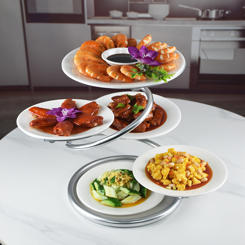 Cold Plate Rack Hotel Dining Table Food Plate Rack Food Shelf Cold Food Plate Artifact Food Preparation Rack Food Matching Rack Turntable Food Rack