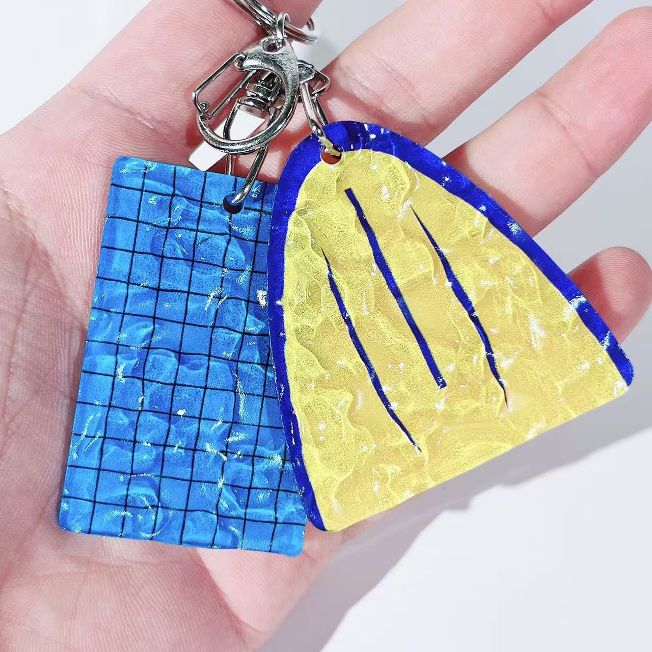 Water Ripple Pool Keychain Schoolbag Pendant Swimming Lovers Swimming Pool Small Gift Opening Promotional Gift