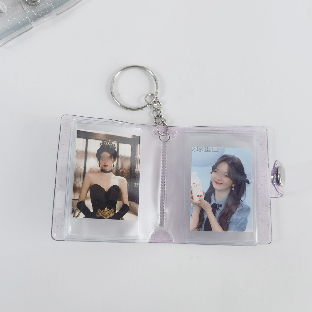 Wholesale supply mini 1 inch 2 inch photo album with keychain tack photo album children's growth small photo album