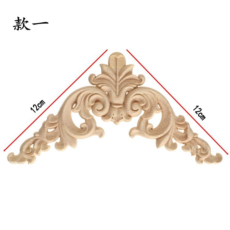 Dongyang Wood Decal Wood Carved Solid Wood Corner Flower European Style Home Decoration Small Decal Door Cabinet Bed Decorative Sticker