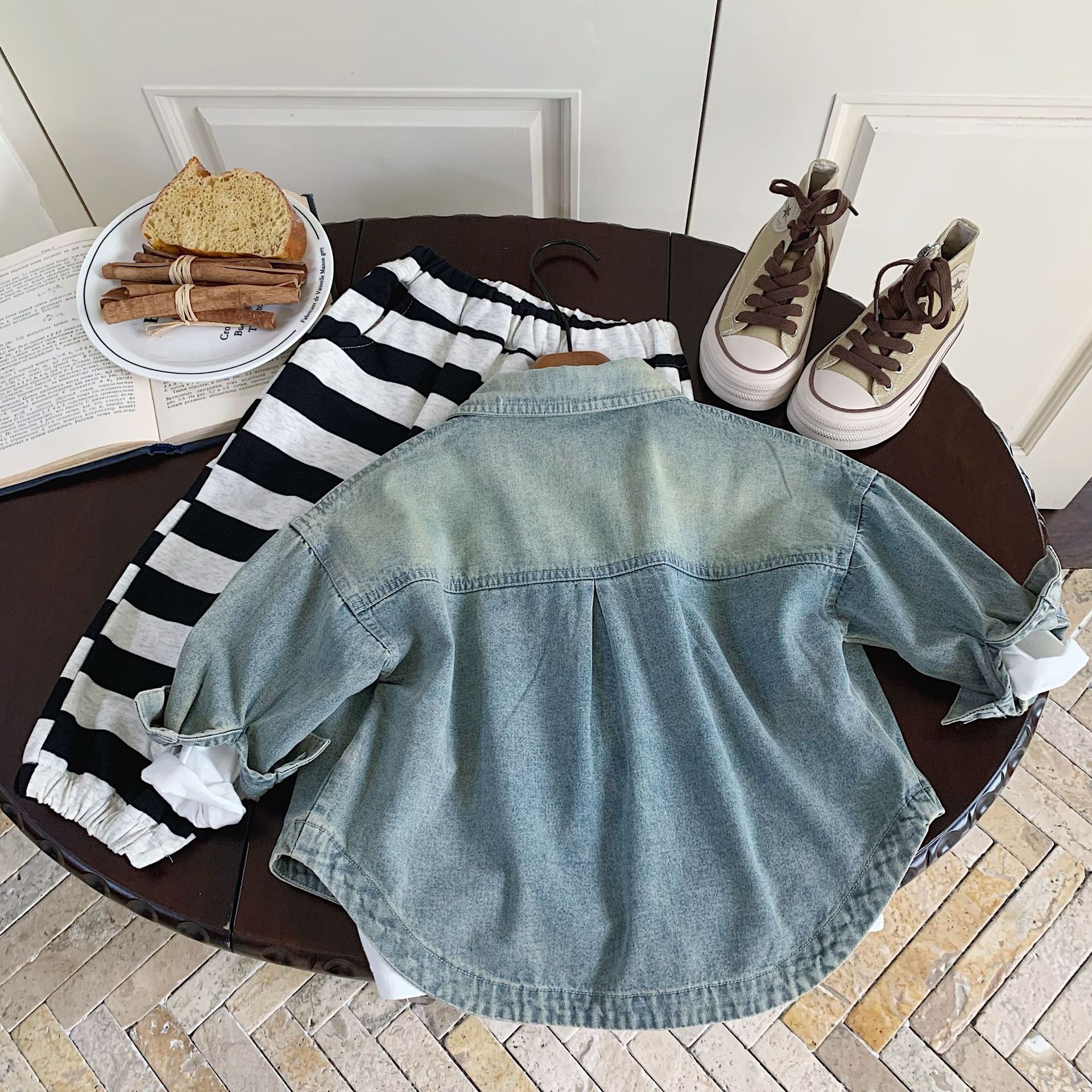 Children's Denim Shirt 2025 Autumn New Product Boys Retro Easiest for Match Jacket Korean Style Denim Shirt Trendy G0370