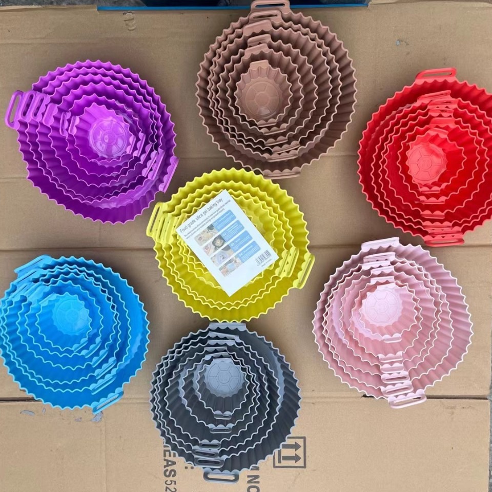 Cross-border silicone air fryer pad AIRFRYER air fryer bowl fryer silicone baking tray in stock wholesale