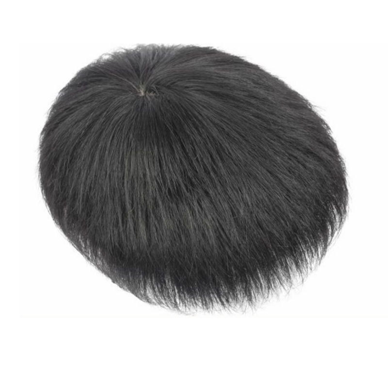 Wig men's real hair reissue piece Men's reissue piece mechanism adhesive clip