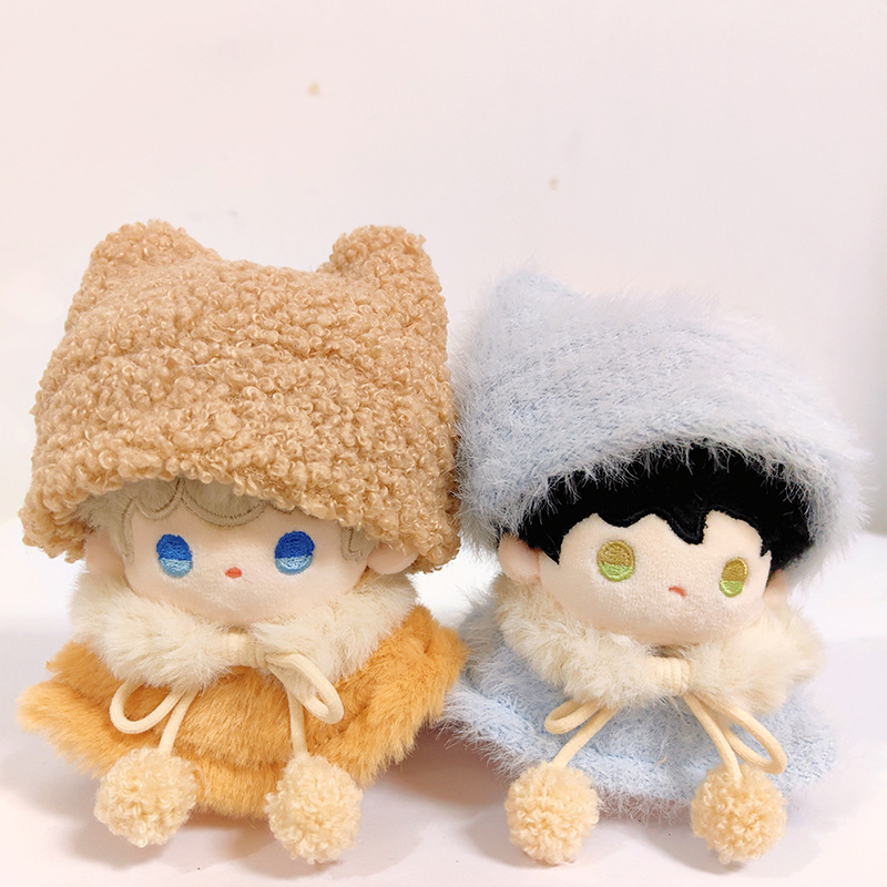 Baby Clothes 10cm Cotton Doll Cloak Hat Ready-Made Autumn and Winter 15cm Plush Doll Doll Dress-Up Set