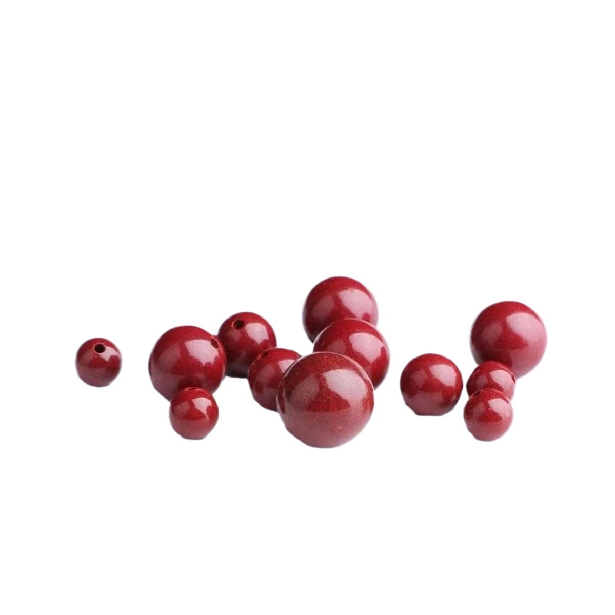 Factory direct cinnabar beads purple gold bracelet cinnabar beads beads diy bracelet accessories round beads straight hole