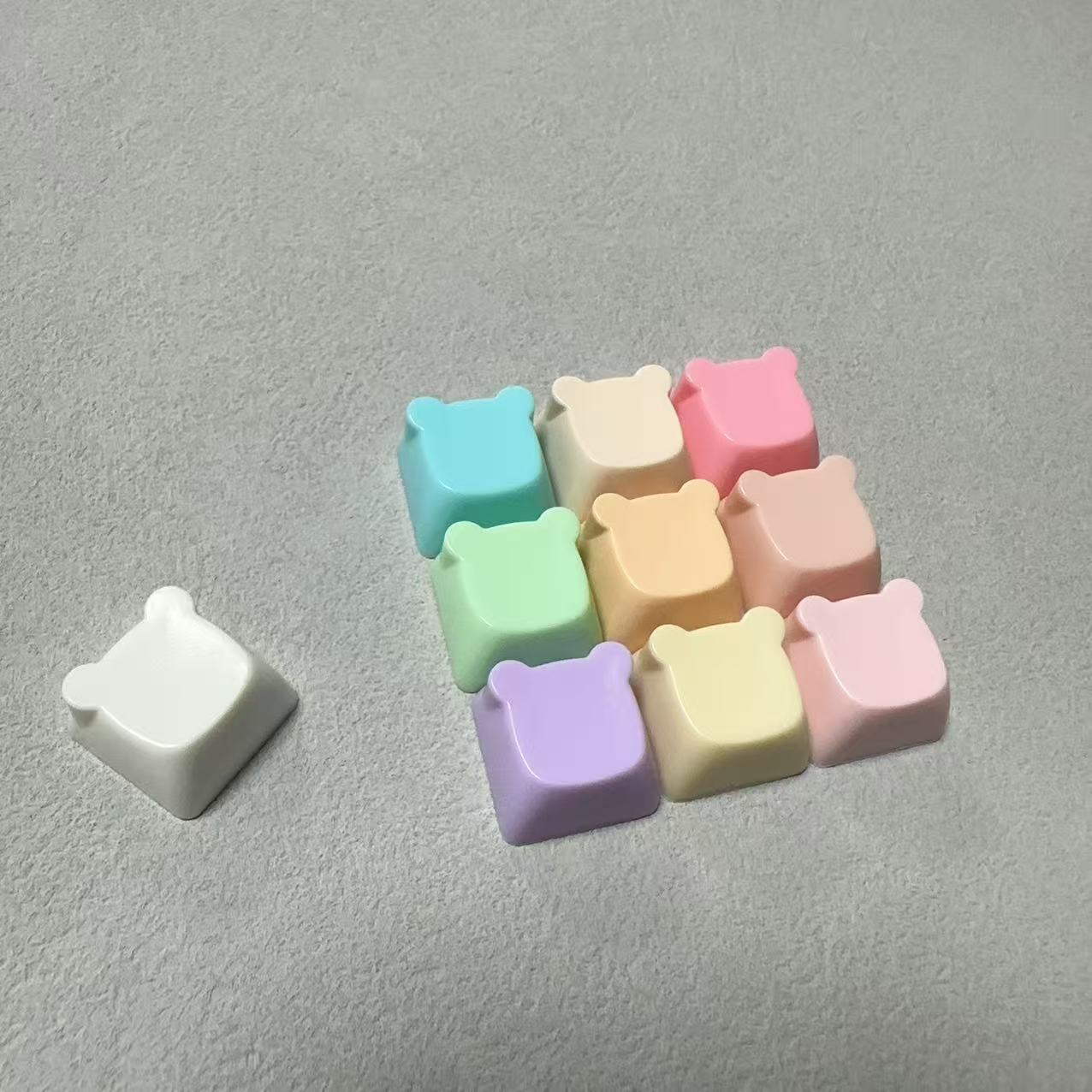 Xda Multi-Color Keycap Abs Cap Pc High-Transparency Cap Round Cap m Bean Cat Head Cap Bear Cap Heart Cap Cat Claw Silicone Cap