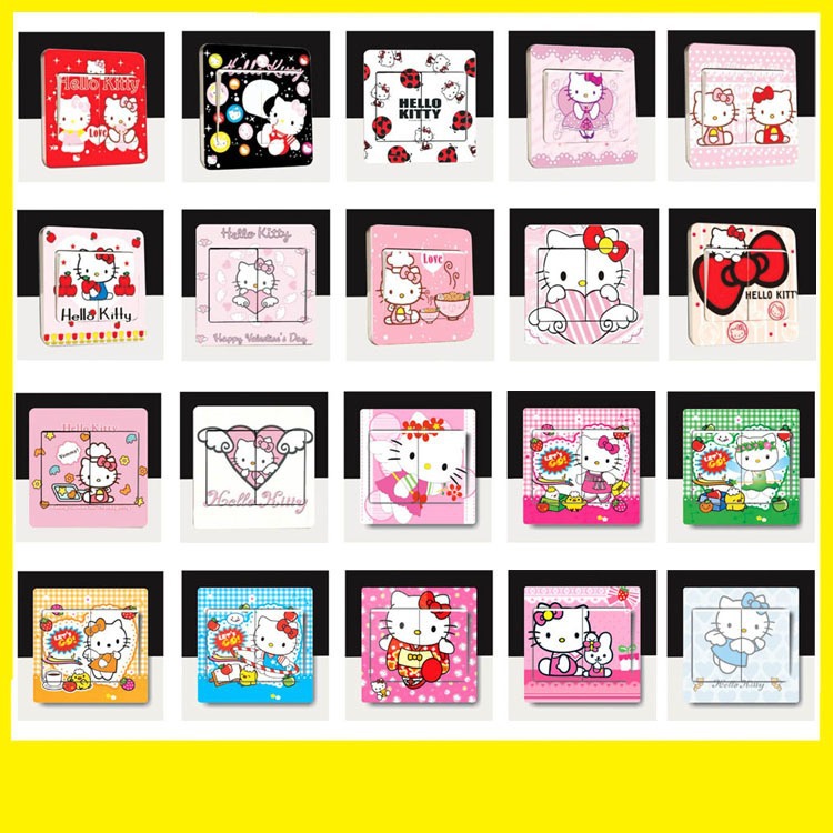 Cartoon Nordic Literary Illustration Animal DIY Switch Cat Wedding Switch Sticker Refurbished Decorative Sticker Insert Sticker