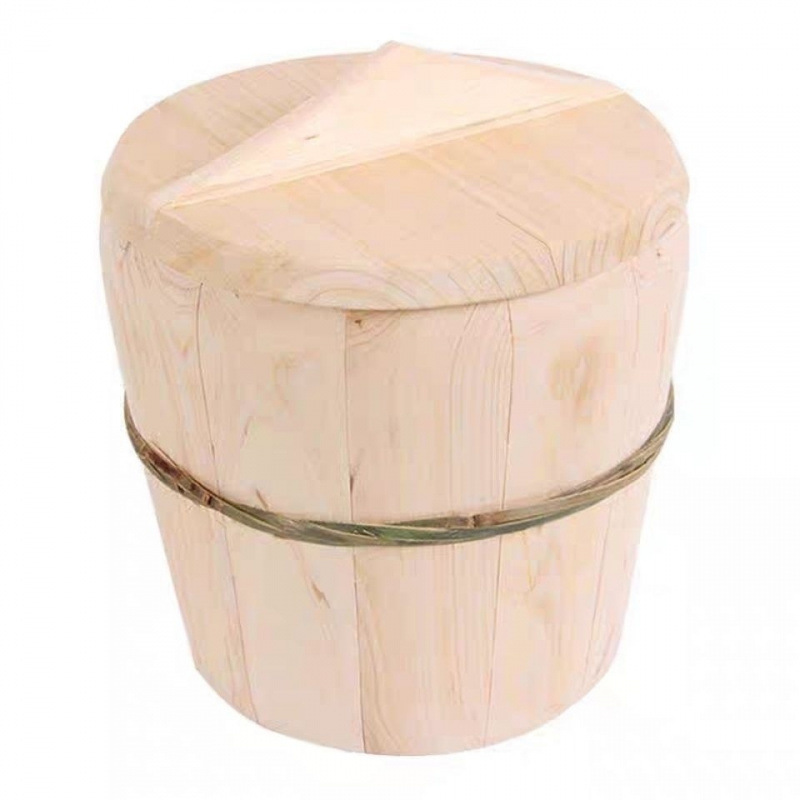 Wooden Steaming Bucket for Rice, Commercial Steaming Bucket, Fir Wood Steaming Bucket, Household Traditional Steaming Base for Glutinous Rice from Guizhou Rural Areas