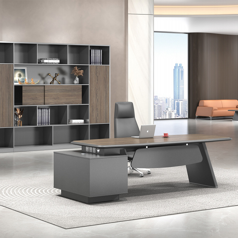 Boss Desk Ceo Desk New Chinoiserie Stable Thickened Paint Solid Wood Large Board Desk Executive Desk Office Furniture