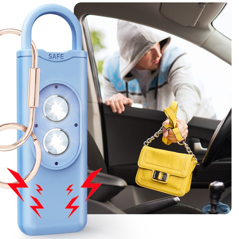 Cross-Border Personal Alarm Dual Strobe Light Alarm Keychain High Decibel Anti-Wolf Alarm Women's Self-Defense Device