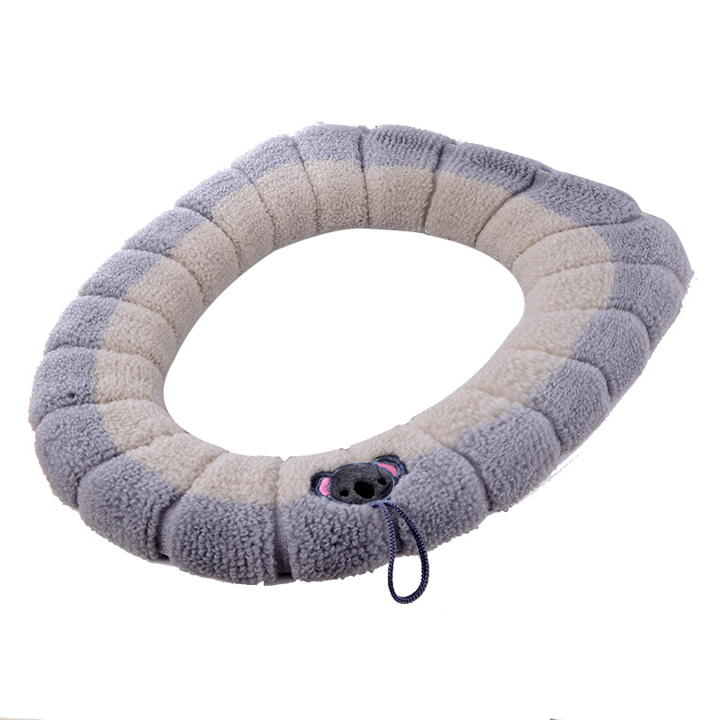 Knitted color matching toilet seat cushion four seasons Universal Toilet cover Factory Direct sales with handle household toilet seat cushion wholesale