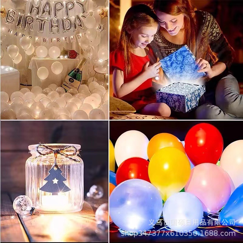 Cross-Border Hot Selling Balloon Luminous Colorful Decorative Light Led Light Holiday Gift Luminous Ball Round Ball Light Export Factory